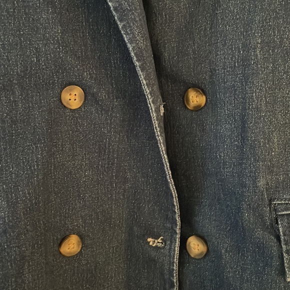 Pilcro and the Letterpress Layne Blue Double Breasted Denim Blazer Anthropologie - Picture 5 of 12